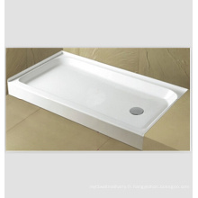 60 &quot;X 32&quot; Rectangle acrylique Cupc Center Drain Base de douche